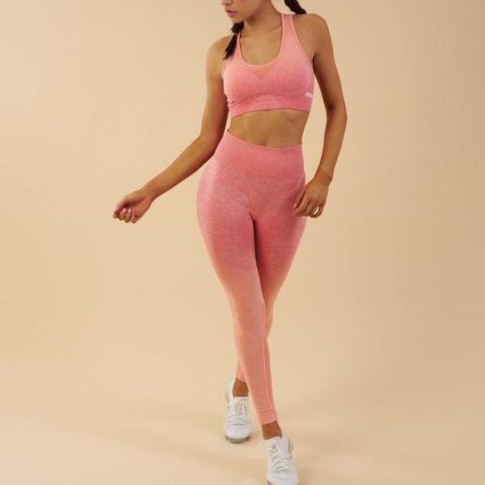 Gymshark seamless ombre coral pink set